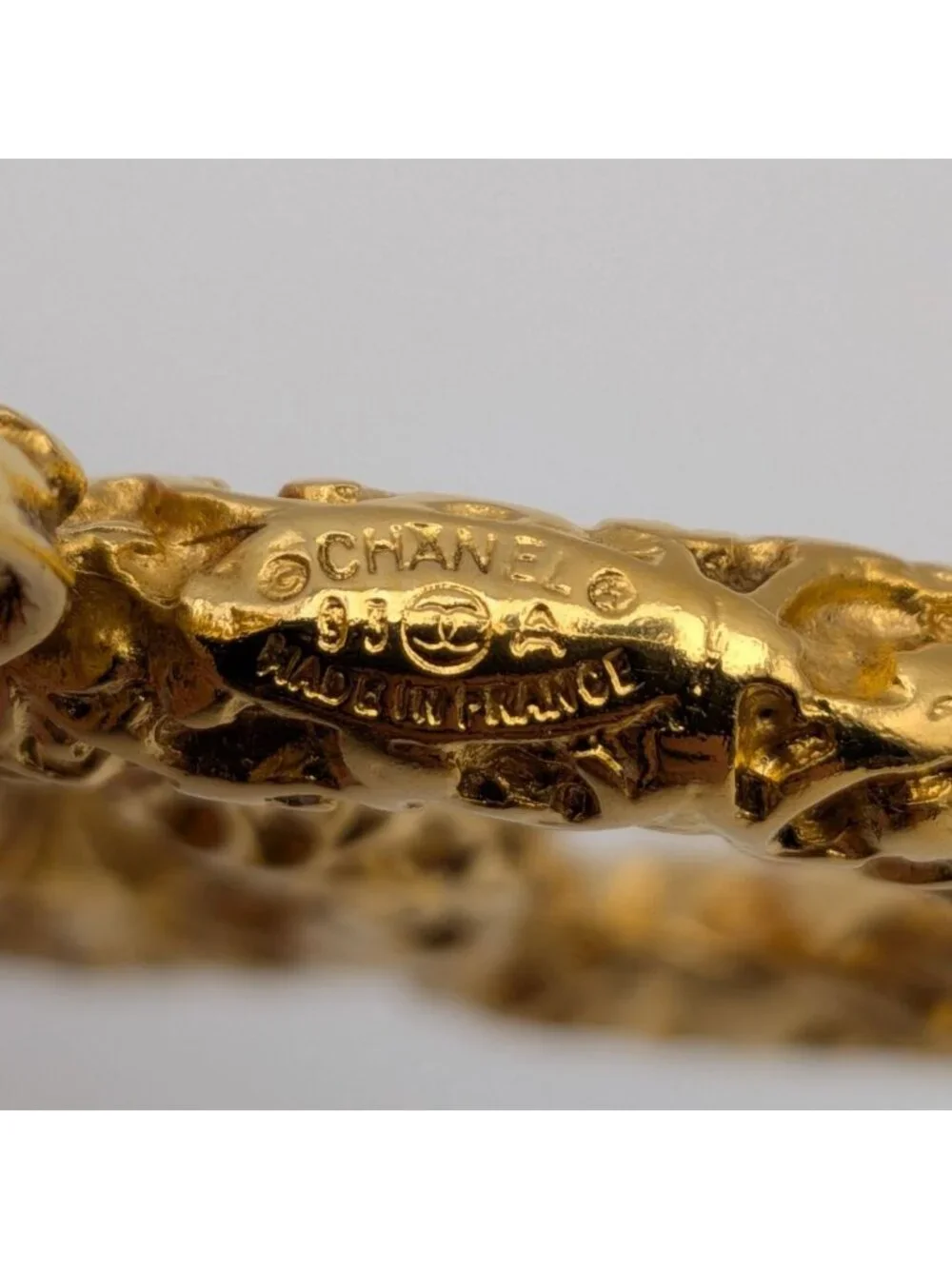 Chanel Pendant CC Logo Lava Gold Chain Vintage